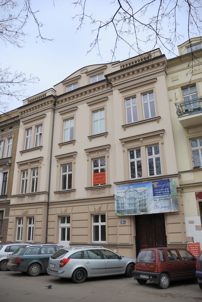 Widok zewnętrzny kamienicy przy ul. Józefińskiej