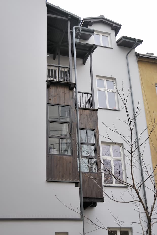 Widok na przebudowaną kamienicę, ul. Józefińska